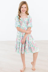 Minty Meadow Smocked Ruffle Dress