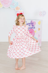 Lovebug 3/4 Sleeve Ruffle Twirl Dress