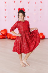 Red Sequin Dress