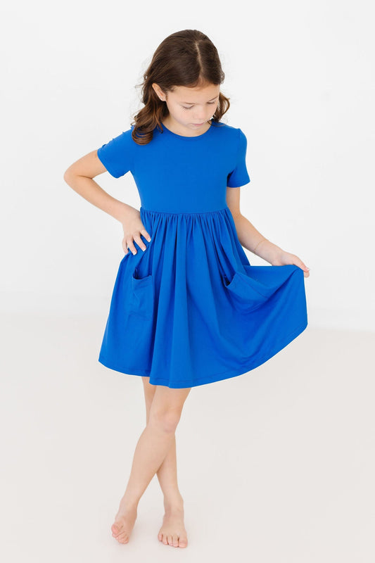 Royal Blue S/S Pocket Twirl Dress