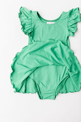 Kelly Green S/S Twirl Leotard