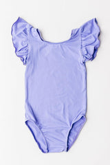 Periwinkle S/S Flutter Sleeve Leotard