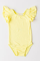 Yellow S/S Flutter Sleeve Leotard