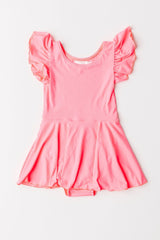 Neon Pink S/S Twirl Leotard