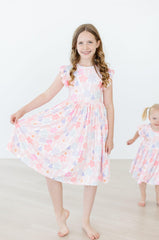 Castles & Rainbows Flutter Sleeve Twirl Dress - Mila & Rose ®