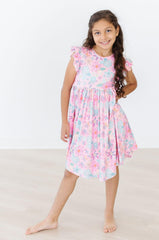 Beachy Blooms Flutter Sleeve Twirl Dress - Mila & Rose ®