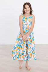 Tropical Summer Ruffle Maxi Dress