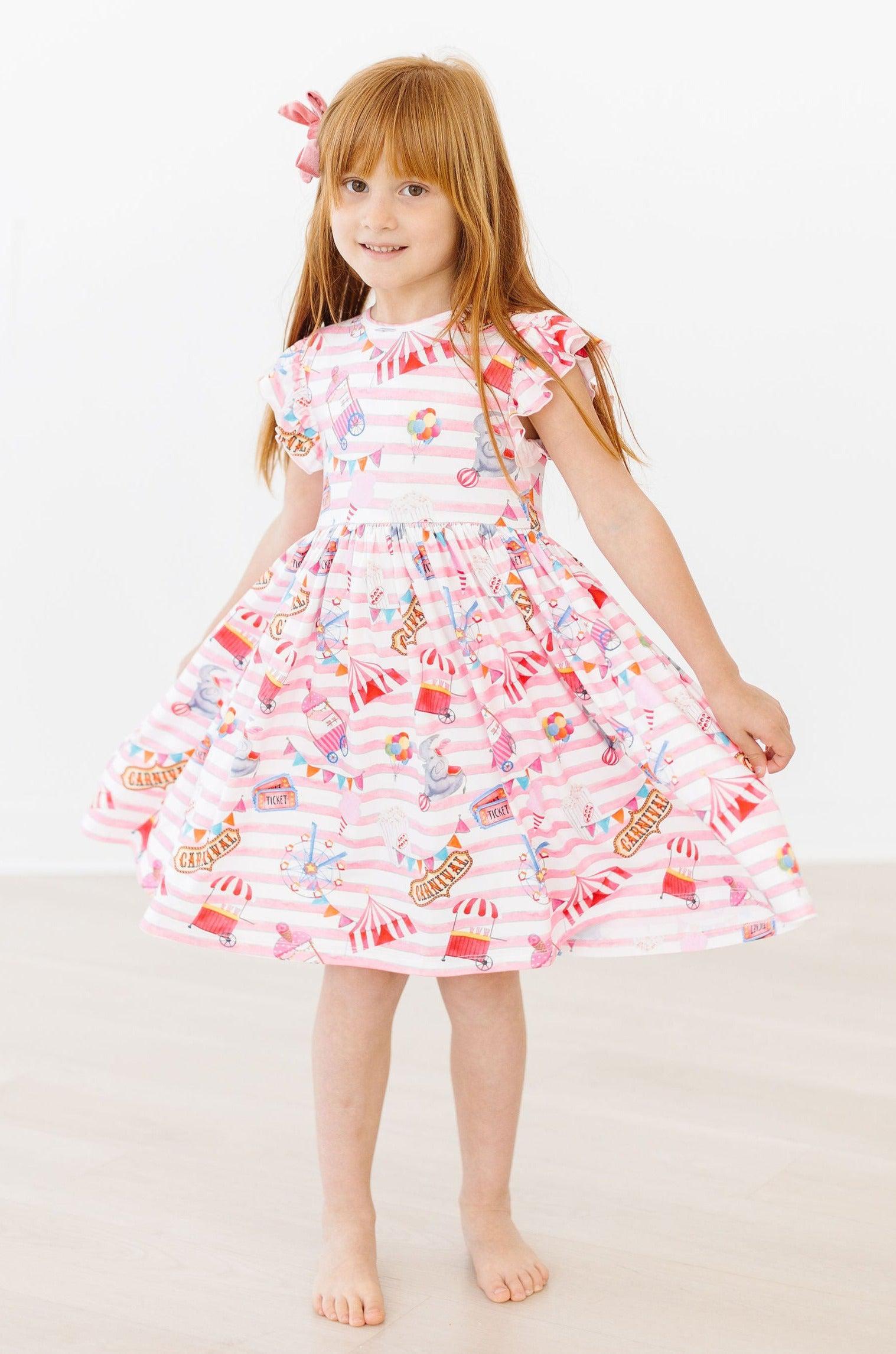 Off to the Circus Flutter Sleeve Twirl Dress - Mila & Rose ®