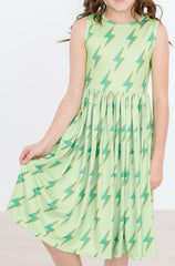 Neon Lightning Tank Twirl Dress