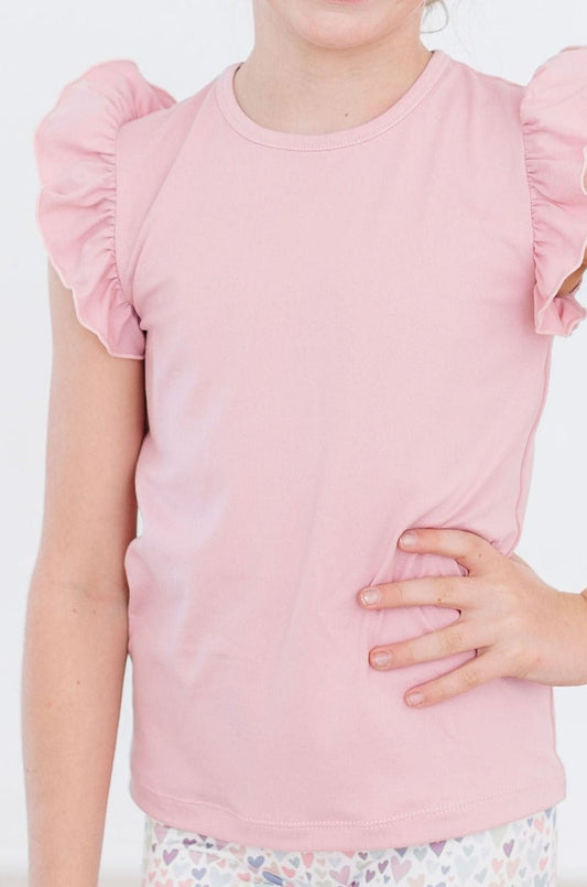 Vintage Pink S/S Ruffle Tee