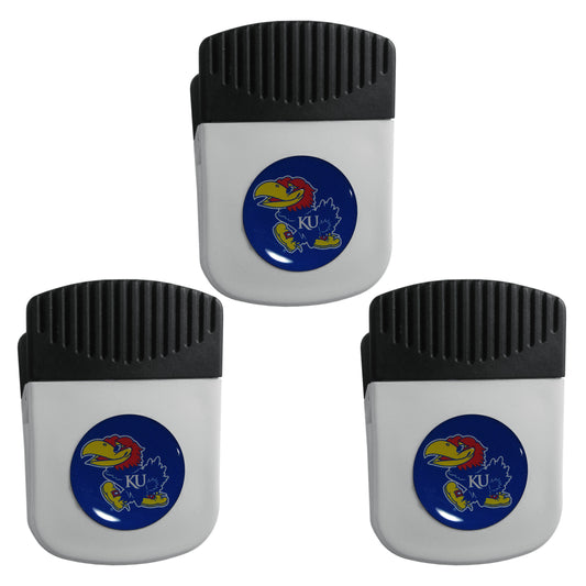 Kansas Jayhawks Chip Clip Magnet with Bottle Opener, 3pk