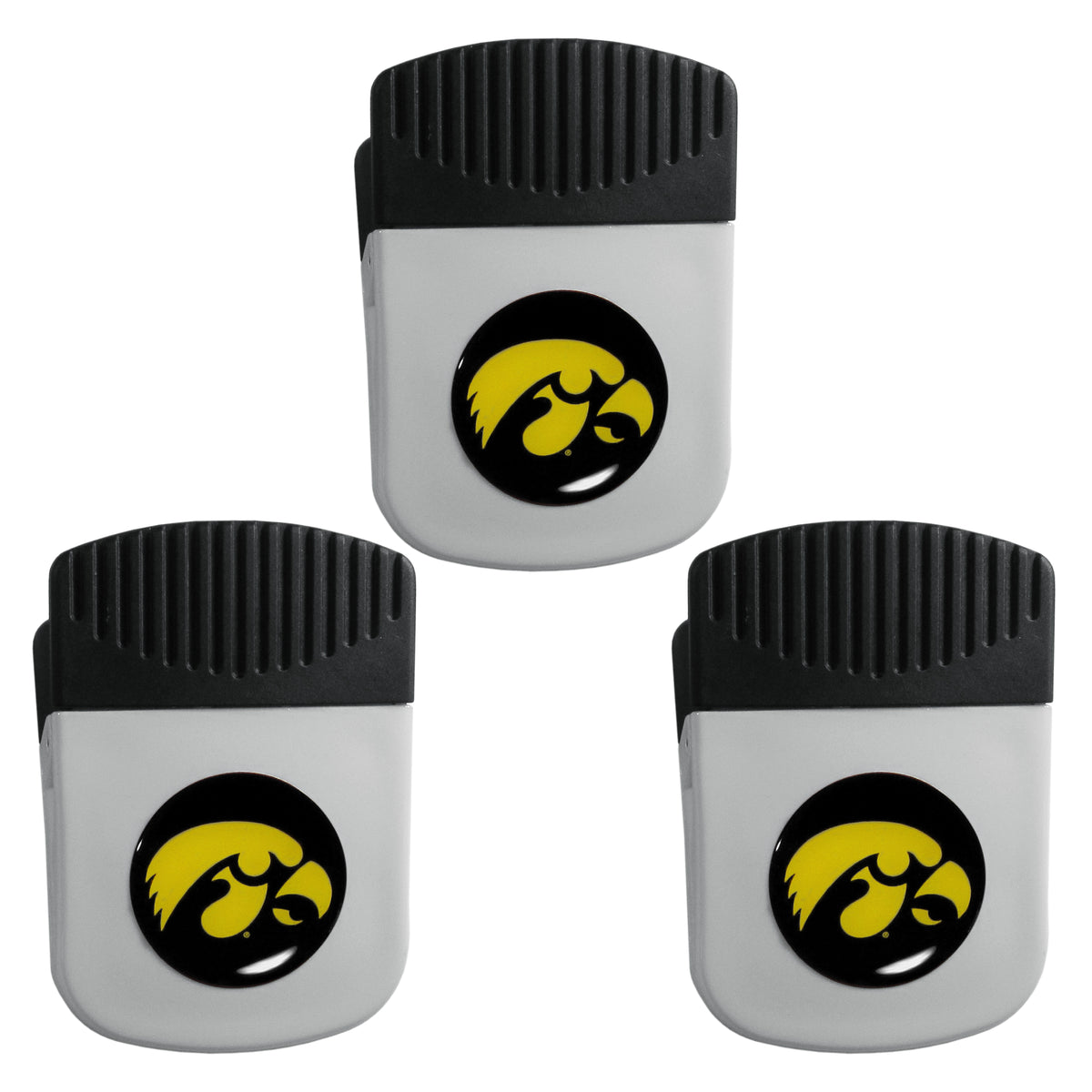 Imán con clip para fichas de los Iowa Hawkeyes y abridor de botellas, paquete de 3