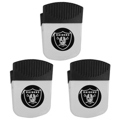 Imán con clip para fichas de los Raiders de Las Vegas y abridor de botellas, paquete de 3