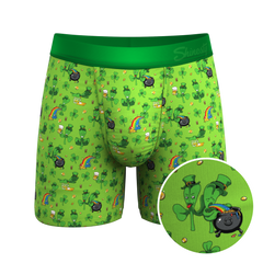 The 3 Leafs To The Wind | St Patricks Day Clovers Ball Hammock® Pouch Underwear