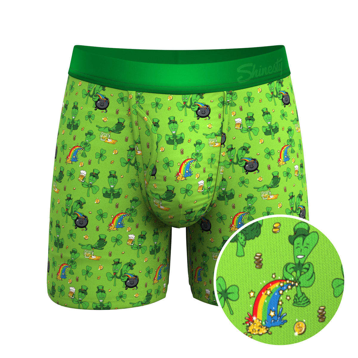 The 3 Leafs To The Wind | St Patricks Day Clovers Ball Hammock® Pouch Underwear With Fly