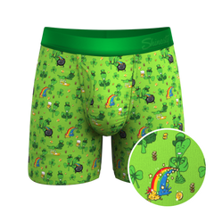 The 3 Leafs To The Wind | St Patricks Day Clovers Ball Hammock® Pouch Underwear With Fly