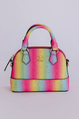 Neon Rainbow Glitter Girl's Crossbody Purse