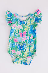 Watercolor Butterflies S/S Flutter Bodysuit