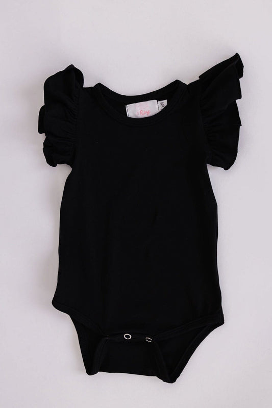 Black S/S Flutter Bodysuit - Mila & Rose ®