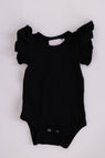 Black S/S Flutter Bodysuit