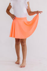 Neon Coral Twirl Skort