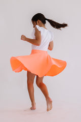 Neon Coral Twirl Skort