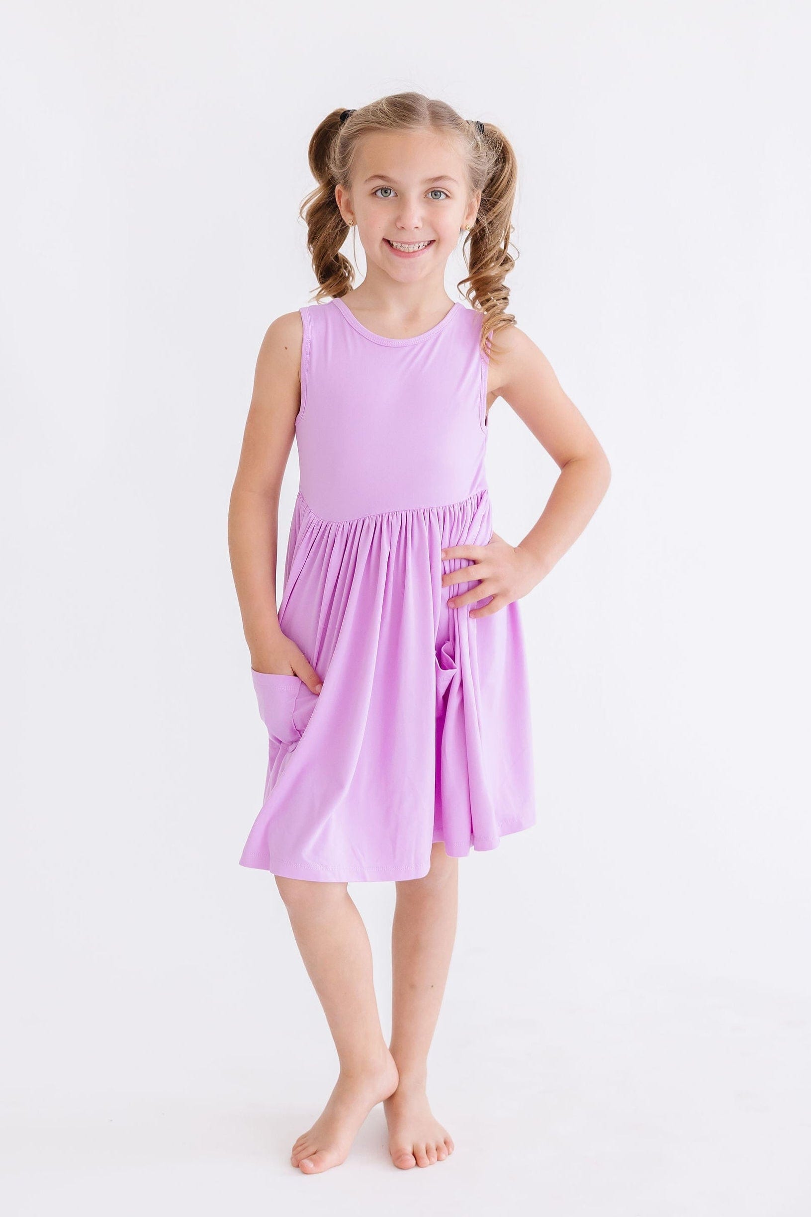 Bright Lilac Tank Pocket Twirl Dress - Mila & Rose ®