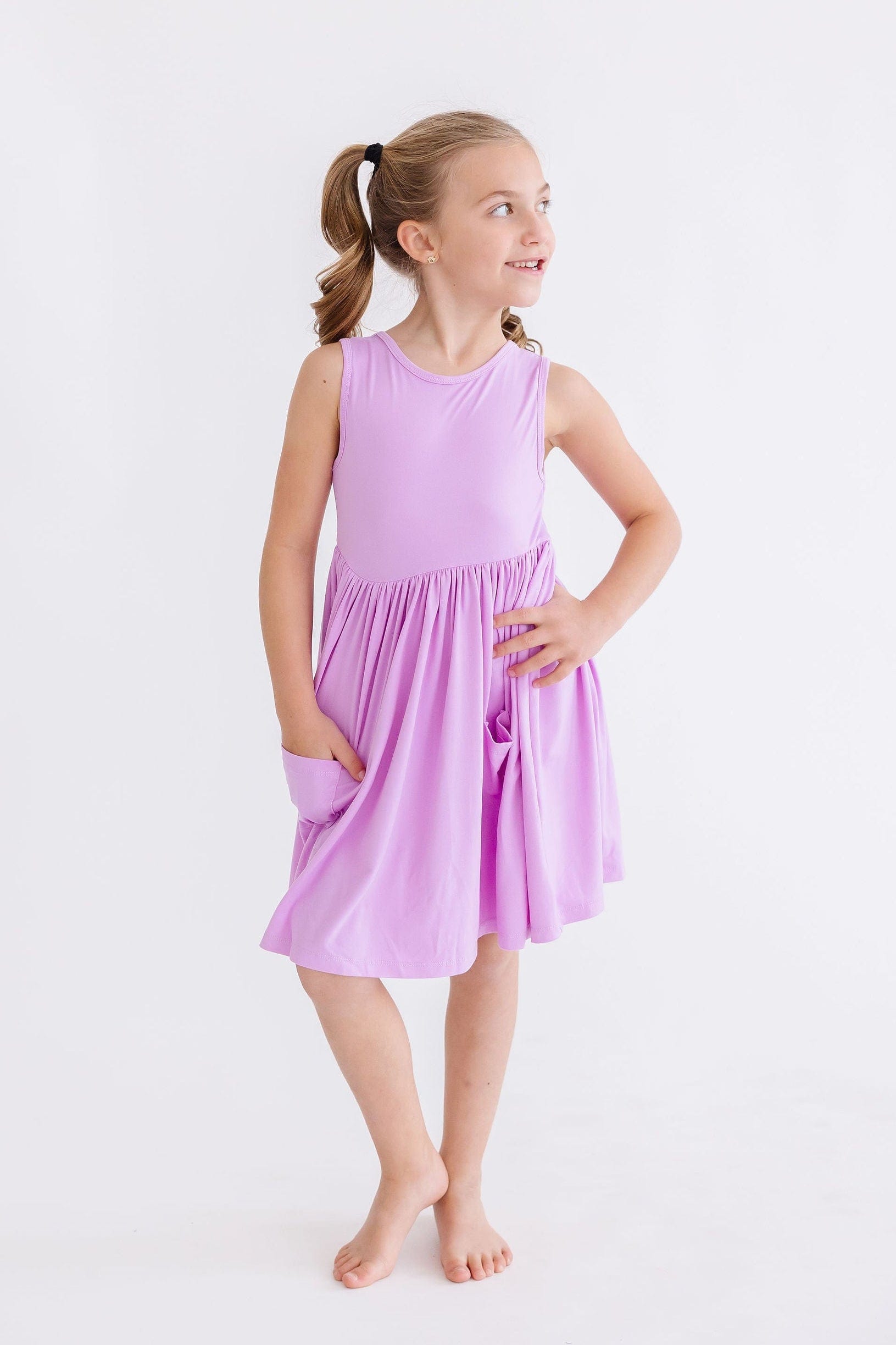 Bright Lilac Tank Pocket Twirl Dress - Mila & Rose ®