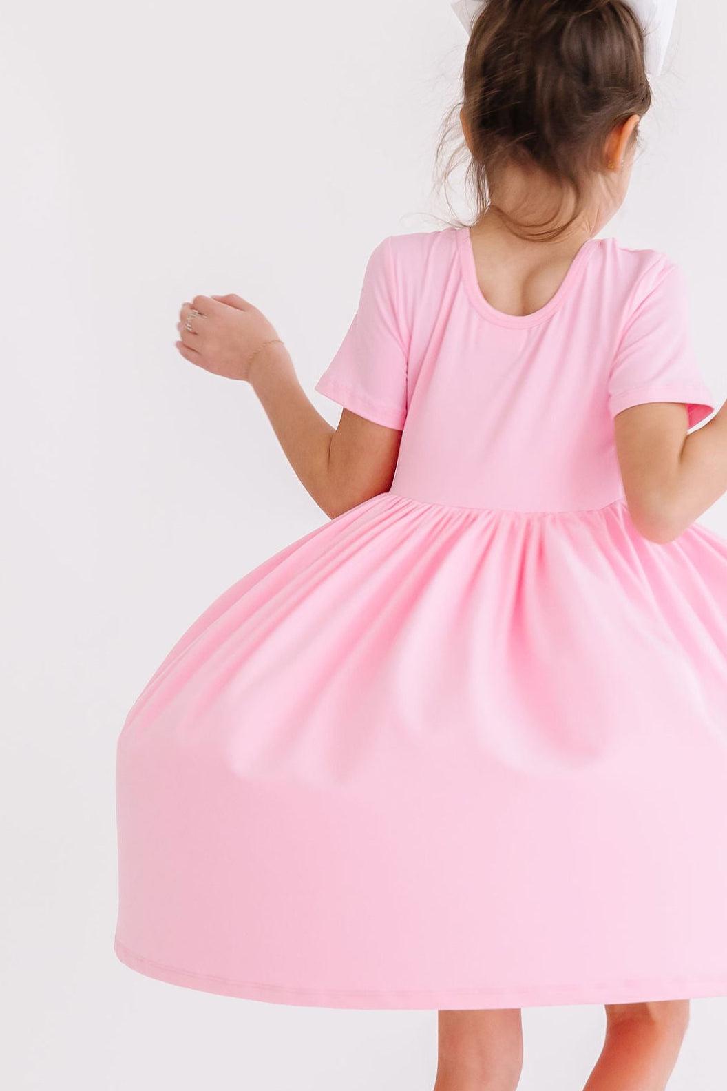 Bubblegum Pink S/S Pocket Twirl Dress - Mila & Rose ®