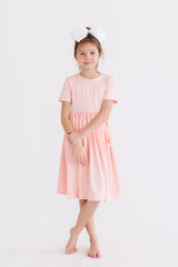 Peach S/S Pocket Twirl Dress