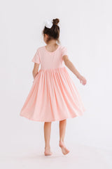 Peach S/S Pocket Twirl Dress