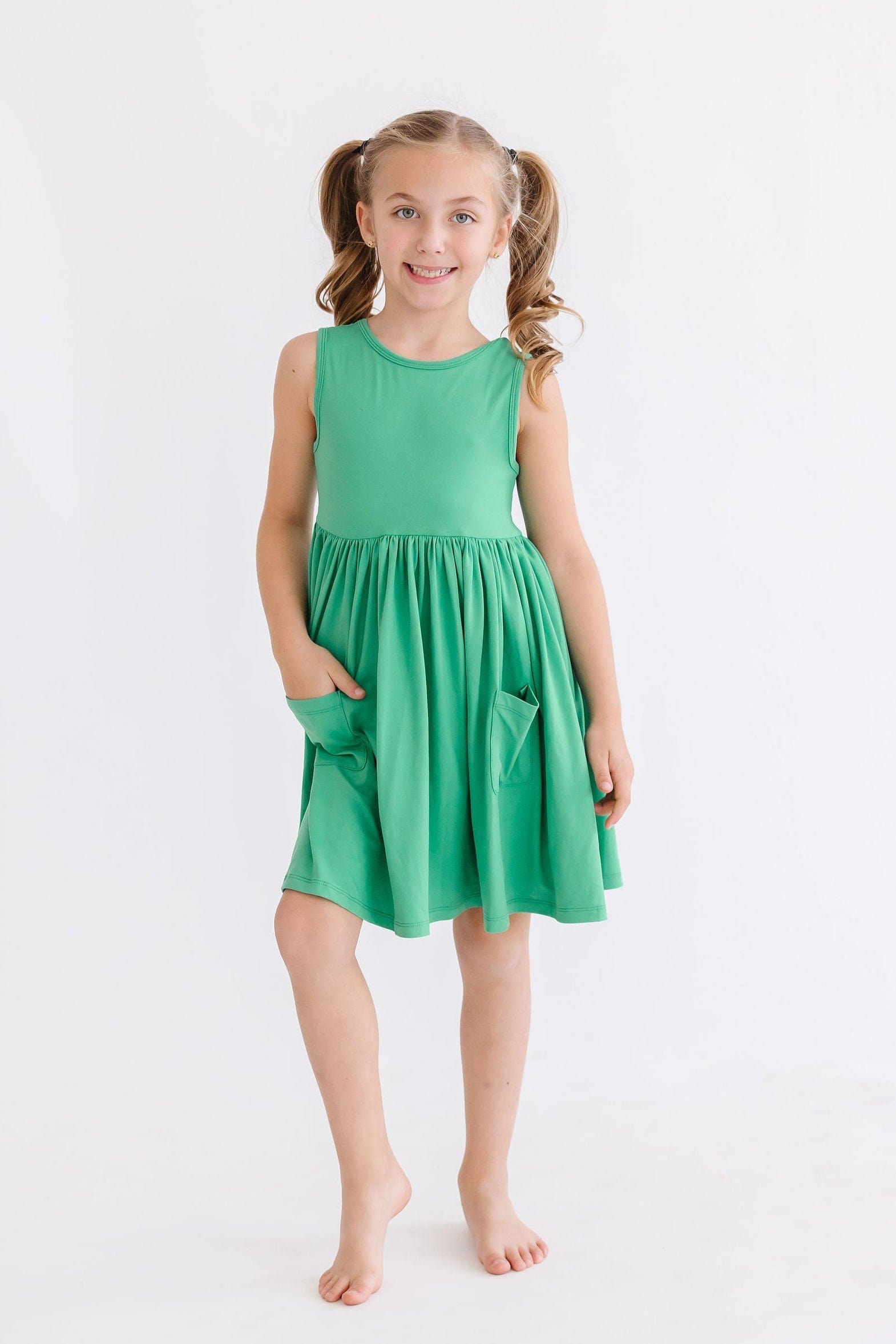 Kelly Green Tank Pocket Twirl Dress - Mila & Rose ®