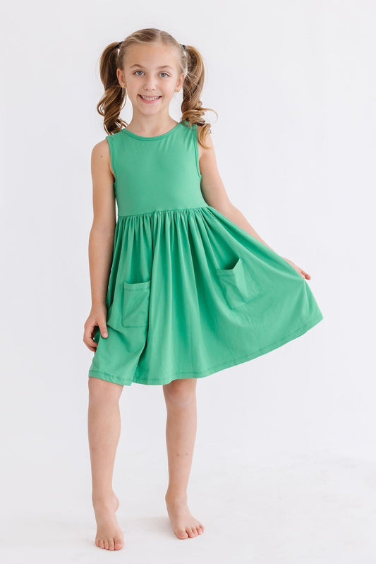 Kelly Green Tank Pocket Twirl Dress - Mila & Rose ®