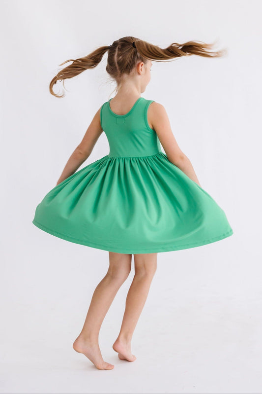 Kelly Green Tank Pocket Twirl Dress - Mila & Rose ®