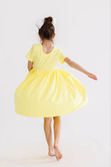 Yellow S/S Pocket Twirl Dress