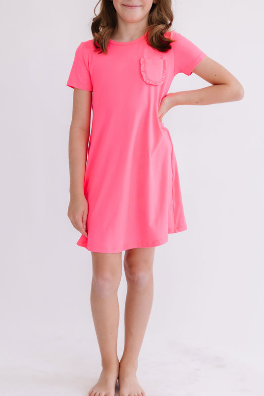 Neon Pink T-Shirt Dress