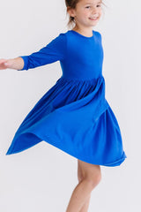 Royal Blue 3/4 Pocket Twirl Dress