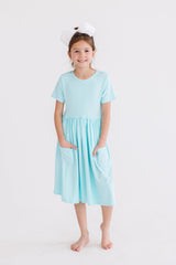 Aqua S/S Pocket Twirl Dress