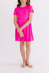 Hot Pink T-Shirt Dress