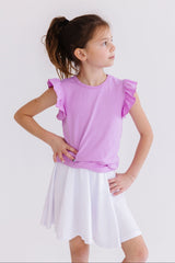 Bright Lilac S/S Ruffle Tee - Mila & Rose ®