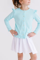 Aqua Ruffle Cardigan