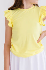 Yellow S/S Ruffle Tee