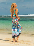 Printed Spaghetti Strap Cover Up - Flyclothing LLC