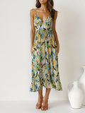 Printed Sleeveless Midi Cami dress - Flyclothing LLC