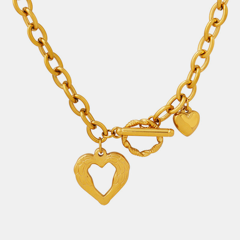 Titanium Steel Heart Pendant Necklace