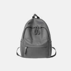 PU Leather Zip Backpack Bag - Trendsi