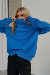 Basic Bae Turtleneck Dropped Shoulder Long Sleeve Sweater - Trendsi