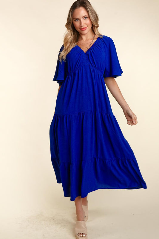 Haptics Tiered Babydoll Maxi Dress with Side Pocket Trendsi