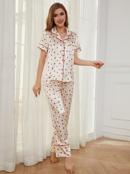 Contrast Piping Pocketed Top and Pants Lounge Set - Trendsi