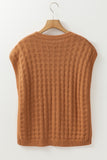 Round Neck Cap Sleeve Sweater Vest